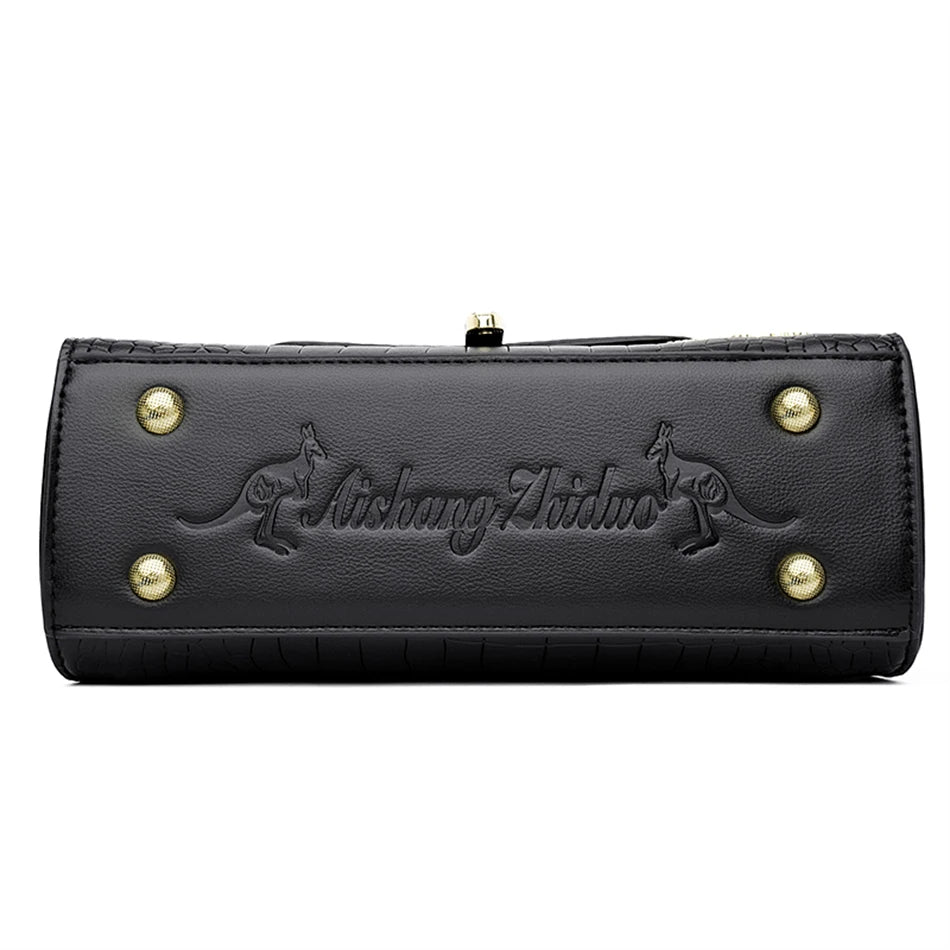 2024 Brand Crocodile Leather Crossbody Bags for Women Female Shoulder Messenger Sac Luxury Designer Ladies Handbags and Purses