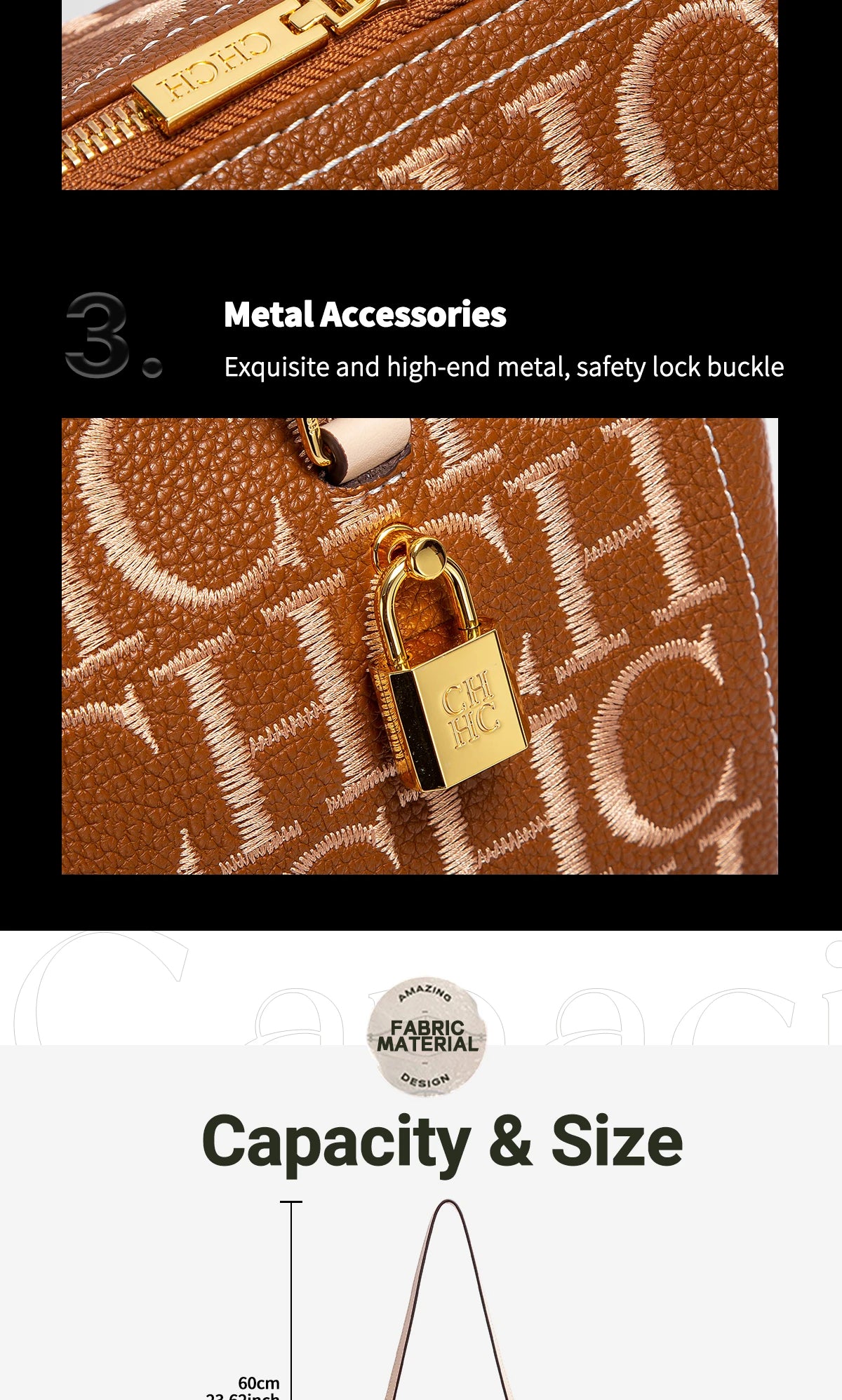 Shoulder Bag New Embroidered Letter Design Handbag Tote Bag