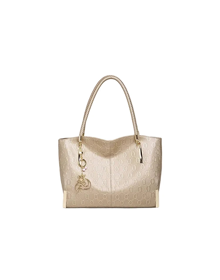 FOXER Elegant Women's Handbag Split Leather Large Capacity Lady Shoulder Bag Luxury Design Tote Bag Fashion Female's Purse