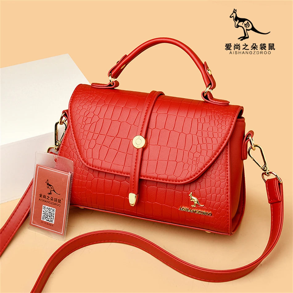 2024 Brand Crocodile Leather Crossbody Bags for Women Female Shoulder Messenger Sac Luxury Designer Ladies Handbags and Purses