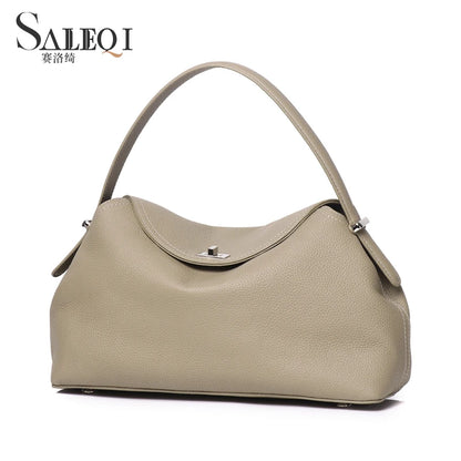 Genuine Cow Leather Fashion Cowhide Coffe Brown