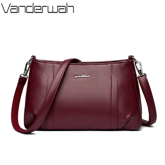 Genuien Brand Top Quality Soft Pu Leather Female Elegant Crossbody Shoulder Bags for Women Casual Tote Purses and Handbags 2026