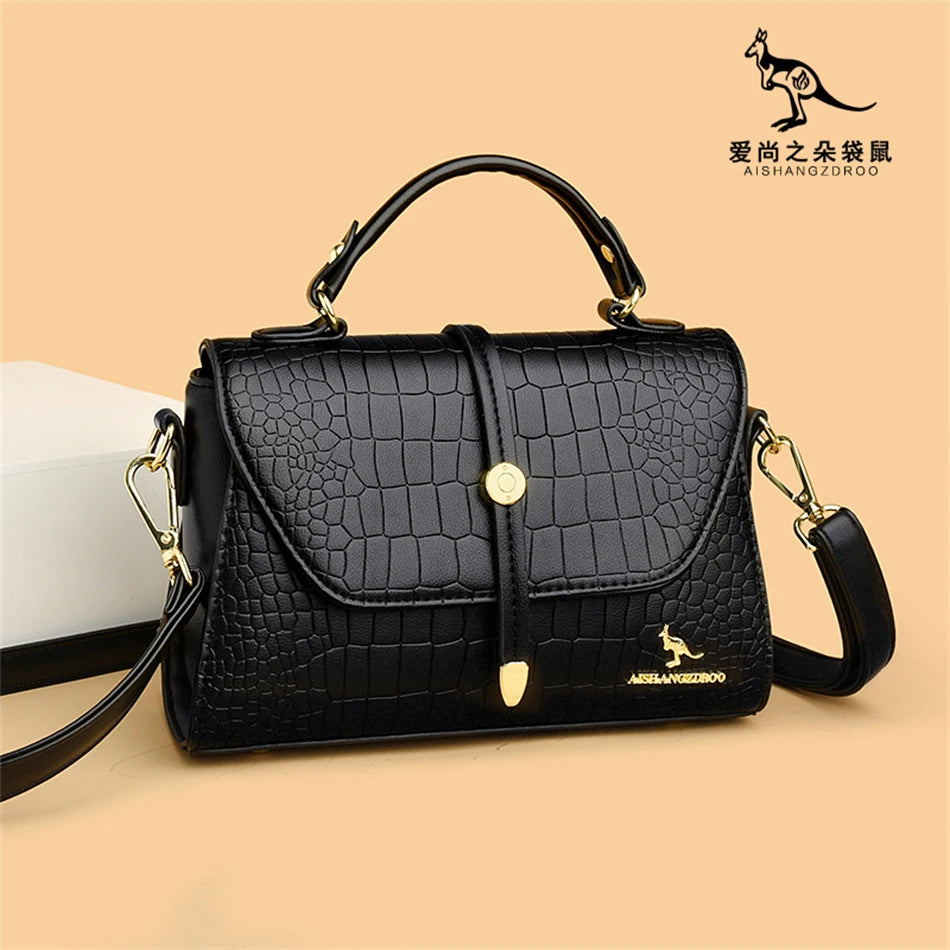 2024 Brand Crocodile Leather Crossbody Bags for Women Female Shoulder Messenger Sac Luxury Designer Ladies Handbags and Purses