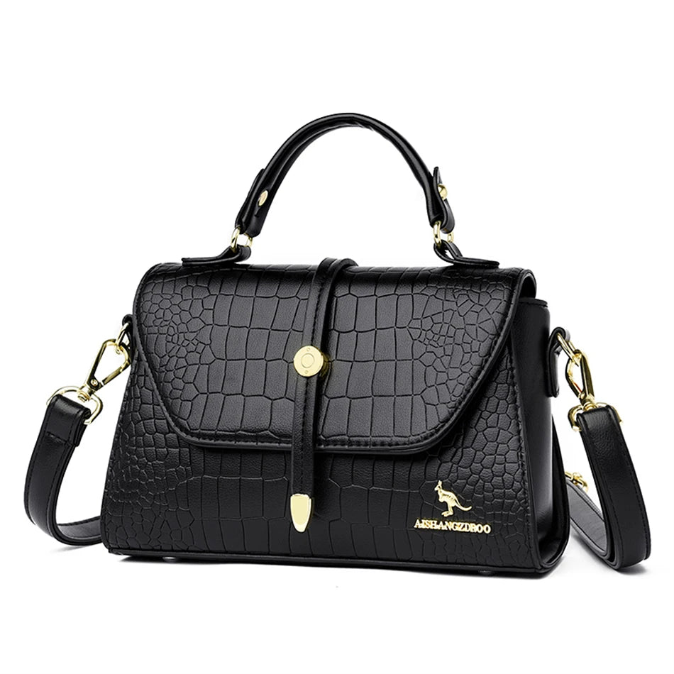 2024 Brand Crocodile Leather Crossbody Bags for Women Female Shoulder Messenger Sac Luxury Designer Ladies Handbags and Purses