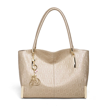 FOXER Elegant Women's Handbag Split Leather Large Capacity Lady Shoulder Bag Luxury Design Tote Bag Fashion Female's Purse