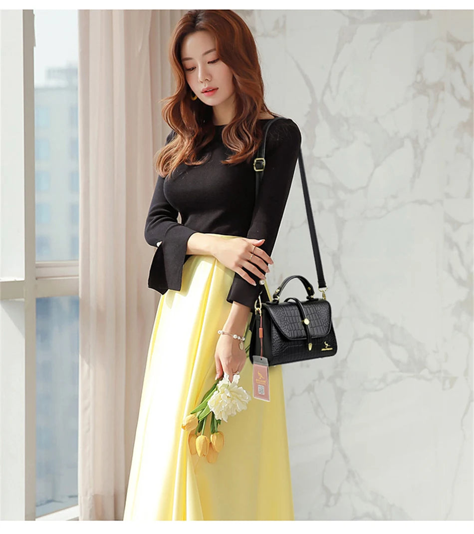 2024 Brand Crocodile Leather Crossbody Bags for Women Female Shoulder Messenger Sac Luxury Designer Ladies Handbags and Purses