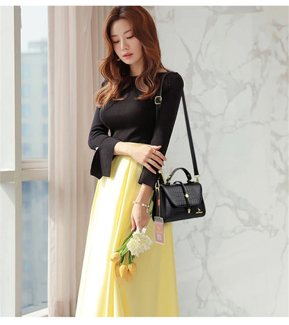 2024 Brand Crocodile Leather Crossbody Bags for Women Female Shoulder Messenger Sac Luxury Designer Ladies Handbags and Purses