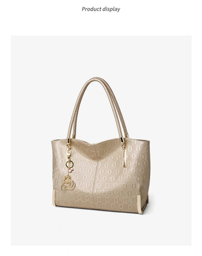 FOXER Elegant Women's Handbag Split Leather Large Capacity Lady Shoulder Bag Luxury Design Tote Bag Fashion Female's Purse