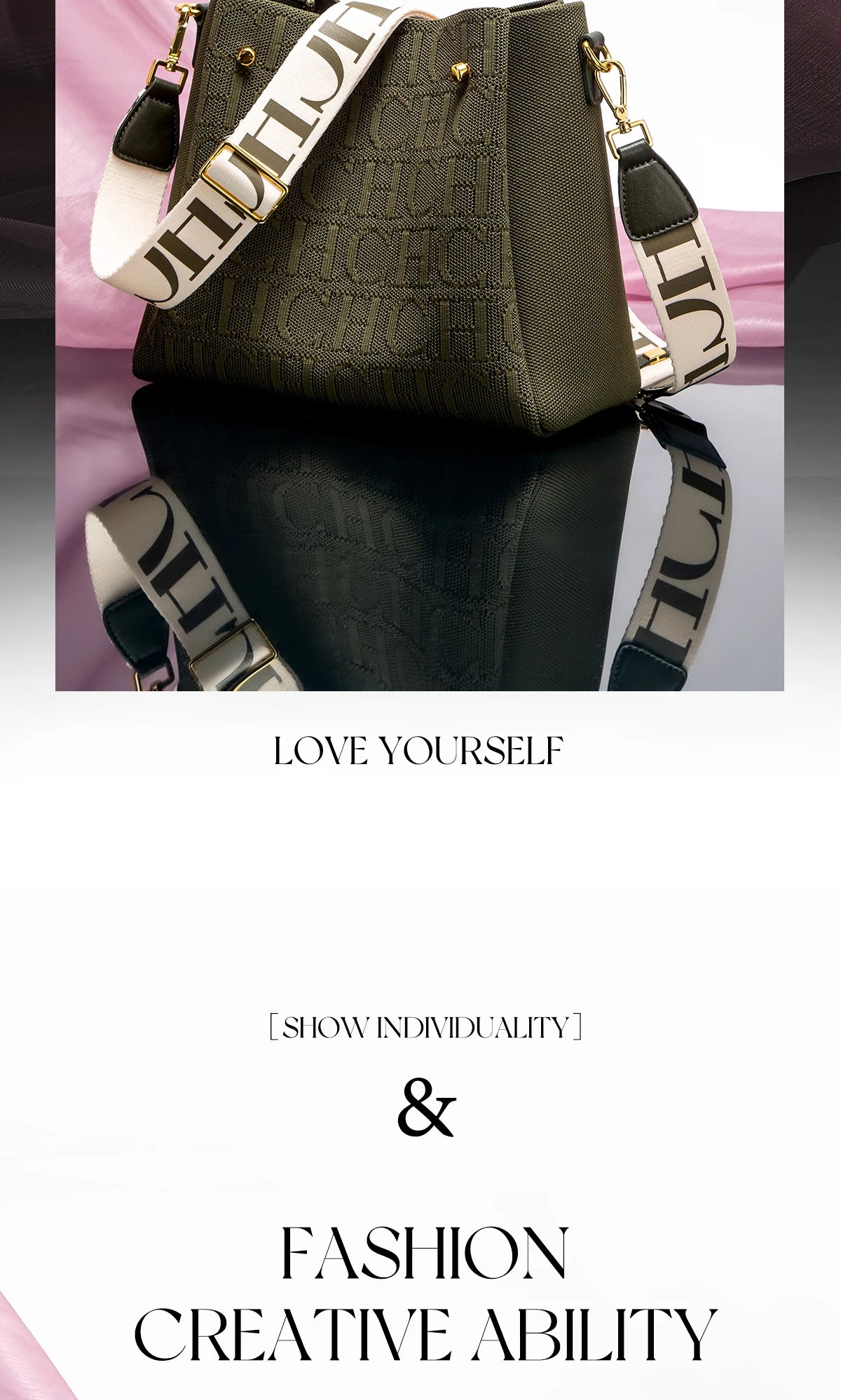 CHCH Women's Shoulder Bag New Magnetic Buckle Khaki Shoulder Bag Large Capacity