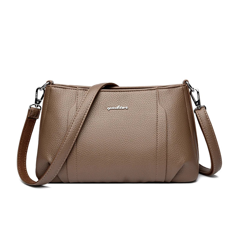 Genuien Brand Top Quality Soft Pu Leather Female Elegant Crossbody Shoulder Bags for Women Casual Tote Purses and Handbags 2026