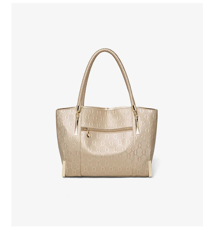 FOXER Elegant Women's Handbag Split Leather Large Capacity Lady Shoulder Bag Luxury Design Tote Bag Fashion Female's Purse