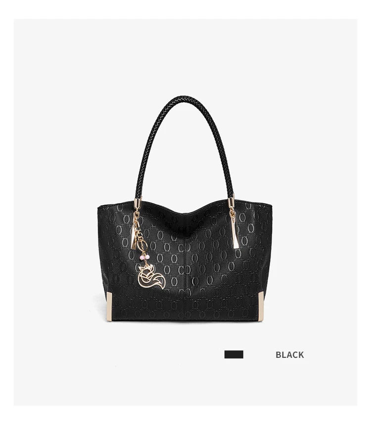 FOXER Elegant Women's Handbag Split Leather Large Capacity Lady Shoulder Bag Luxury Design Tote Bag Fashion Female's Purse