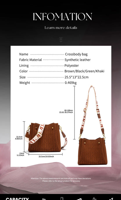 CHCH Women's Shoulder Bag New Magnetic Buckle Khaki Shoulder Bag Large Capacity