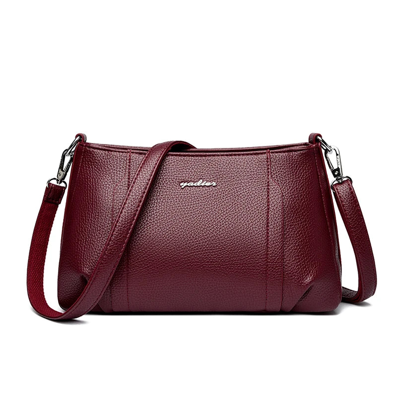 Genuien Brand Top Quality Soft Pu Leather Female Elegant Crossbody Shoulder Bags for Women Casual Tote Purses and Handbags 2026