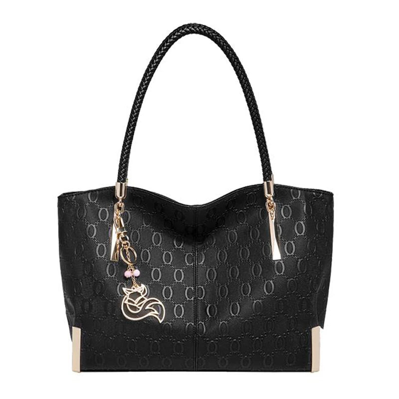 FOXER Elegant Women's Handbag Split Leather Large Capacity Lady Shoulder Bag Luxury Design Tote Bag Fashion Female's Purse